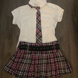 Avril Lavigne abbey dawn plaid skirt and tie set ☠︎